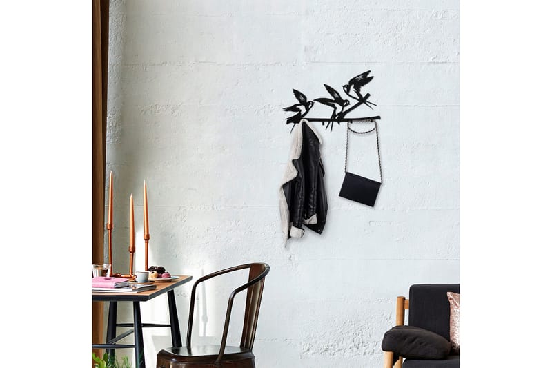 Vaatekoukut Lambrivka 52x32 cm - Musta - Säilytys - Vaatesäilytys - Vaatenaulakko