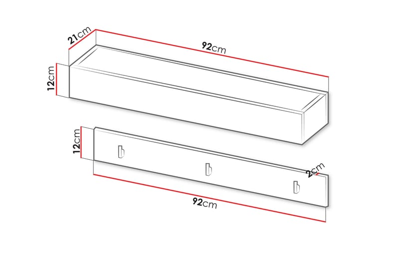 Vaateripustin Simply 92 cm - Valkoinen - Säilytys - Vaatesäilytys - Vaatenaulakko - Koukkunaulakot