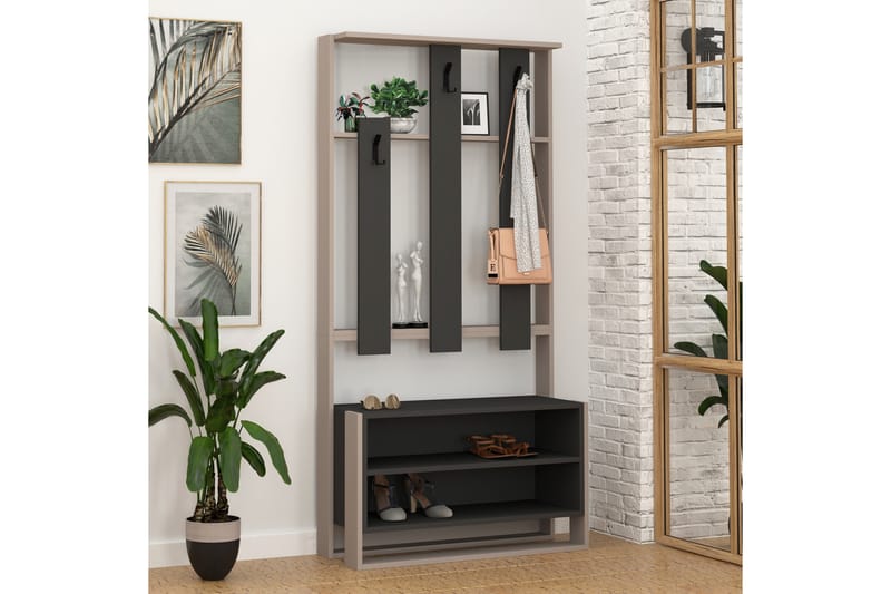 Vaatesäilytin Lindome 90 cm - Ruskea - Säilytys - Vaatesäilytys - Vaatenaulakko
