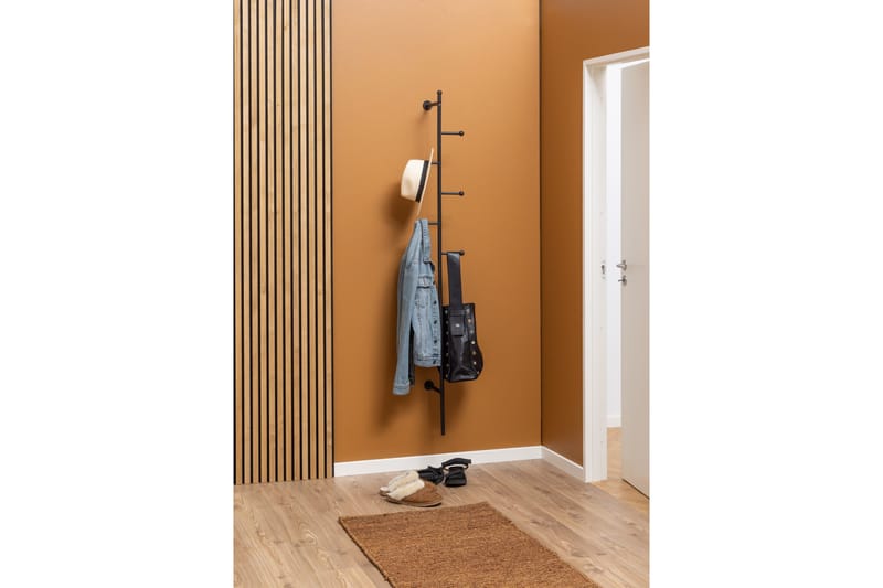 Vaateteline Samiron - Musta - Säilytys - Vaatesäilytys - Vaatenaulakko - Koukkunaulakot