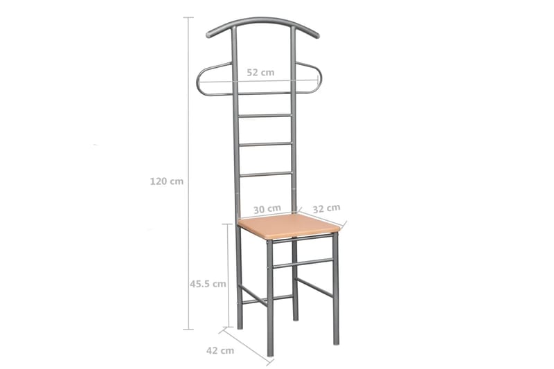 Vaatetelineet 2 kpl metalli - Beige - Vaatenaulakko - Vaateteline & pukuteline