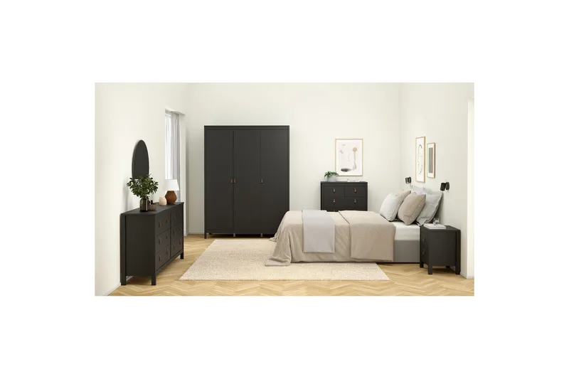 Vallvidera Vaatekaappi 150x199 cm - Musta - Säilytys - Vaatesäilytys - Vaatekaappi