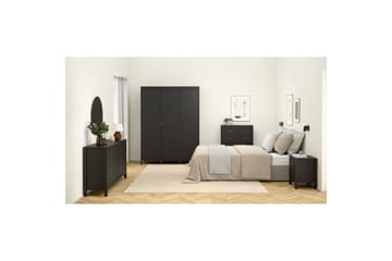Vallvidera Vaatekaappi 150x199 cm - Musta - Säilytys - Vaatesäilytys - Vaatekaappi