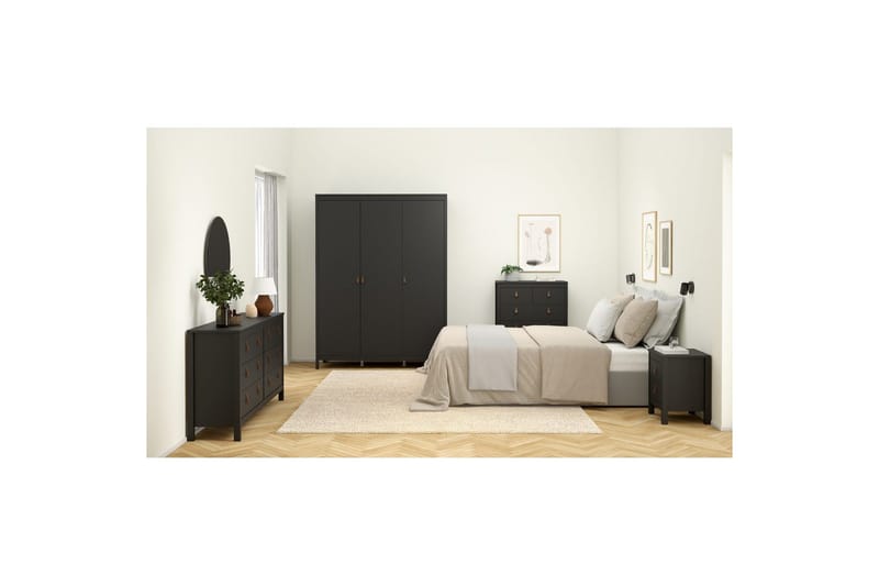 Vallvidera Vaatekaappi 150x199 cm - Musta - Säilytys - Vaatesäilytys - Vaatekaappi