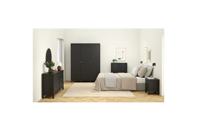 Vallvidera Vaatekaappi 150x199 cm - Musta - Säilytys - Vaatesäilytys - Vaatekaappi