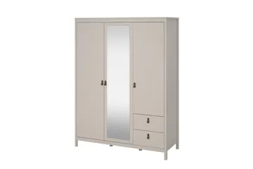 Vallvidera Vaatekaappi Peilillä 150x199 cm - Beige - Säilytys - Vaatesäilytys - Vaatekaappi