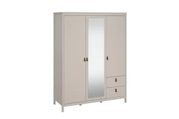 Vallvidera Vaatekaappi Peilillä 150x199 cm - Beige - Säilytys - Vaatesäilytys - Vaatekaappi