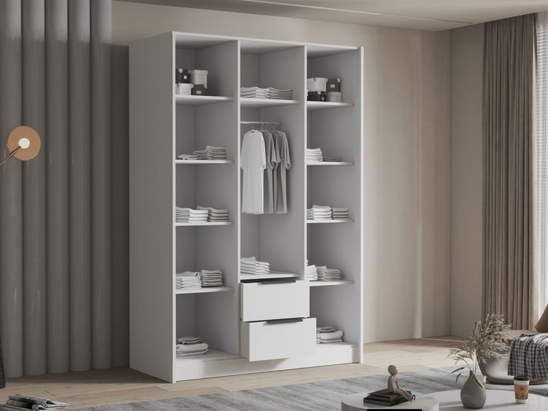 Varros Vaatekaappi 150x216 cm - Musta - Säilytys - Vaatesäilytys - Vaatekaappi
