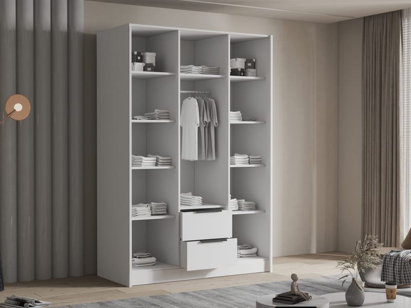 Varros Vaatekaappi peilillä 150x216 cm - Beige - Säilytys - Vaatesäilytys - Vaatekaappi