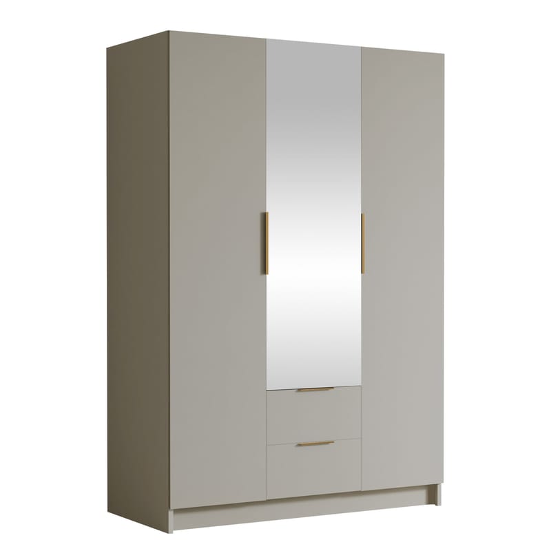 Varros Vaatekaappi peilillä 150x216 cm - Beige - Säilytys - Vaatesäilytys - Vaatekaappi