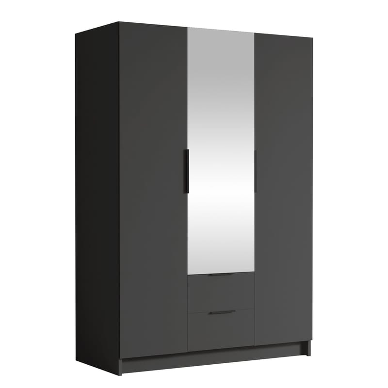 Varros Vaatekaappi peilillä 150x216 cm - Musta - Säilytys - Vaatesäilytys - Vaatekaappi