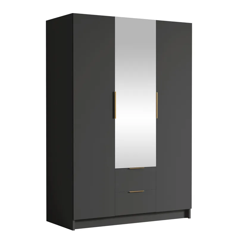 Varros Vaatekaappi peilillä 150x216 cm, Musta