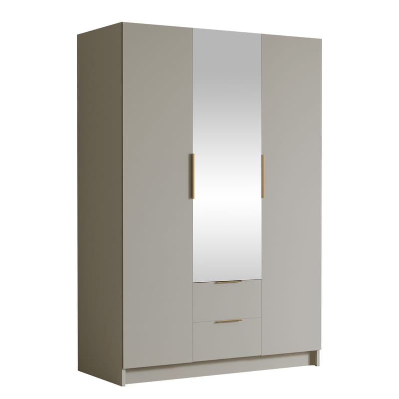 Varros Vaatekaappi peilillä 150x216 cm - Beige - Säilytys - Vaatesäilytys - Vaatekaappi