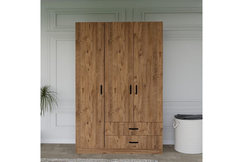 Yaman Vaatekaappi 120x181 cm - Pähkinäpuu - Säilytys - Vaatesäilytys - Vaatekaappi