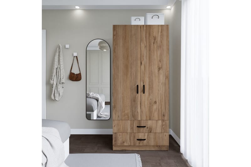 Yaman Vaatekaappi 80x182 cm - Ruskea - Säilytys - Vaatesäilytys - Vaatekaappi