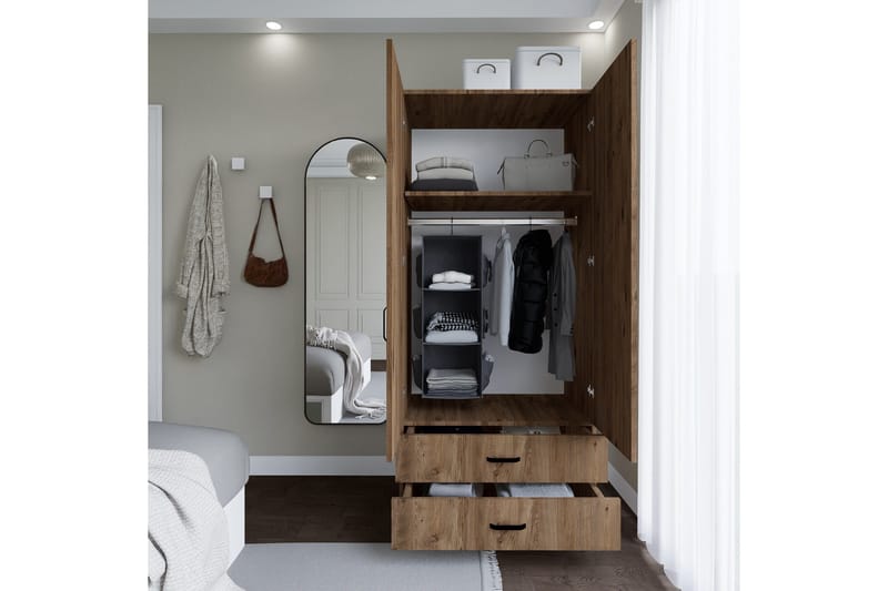 Yaman Vaatekaappi 80x182 cm - Ruskea - Säilytys - Vaatesäilytys - Vaatekaappi