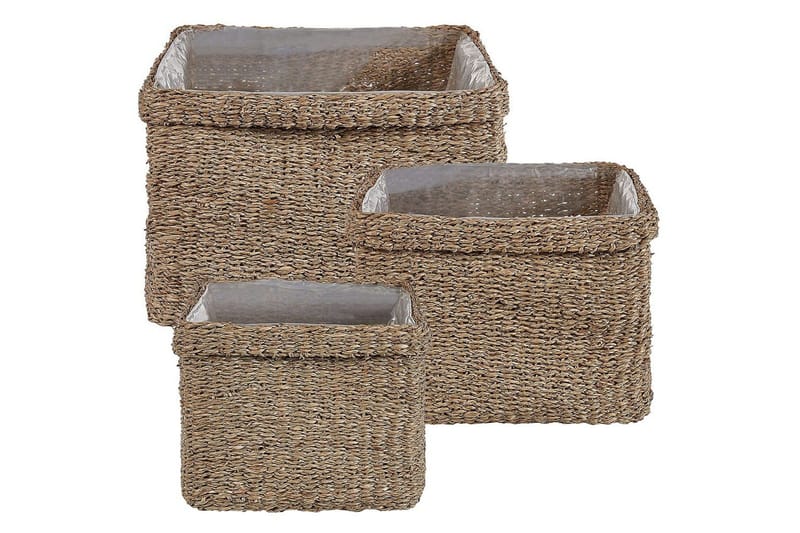Inomhuskruka Beliani Rivuline set om 3 Nature||Beige