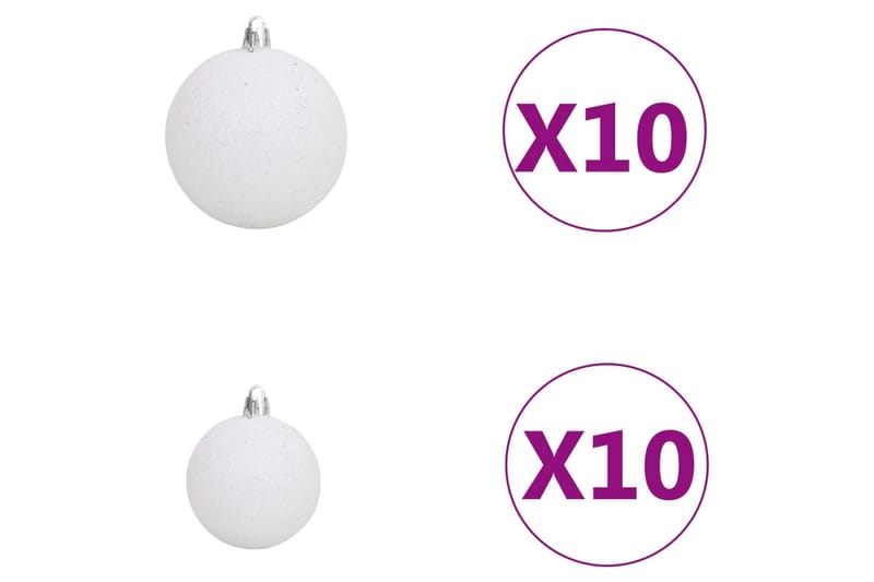 120-osainen Joulupallosetti latvalla 300 LED-valoa/harmaa - Sisustustuotteet - Joulukoristeet & juhlakoristeet - Joulukoristeet - Joulukuusen koristeet