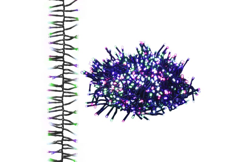 beBasic Cluster LED-valonauha 1000 LED-valoa monivärinen pastelli 20 m - Joulukynttilä - Joulukoristeet