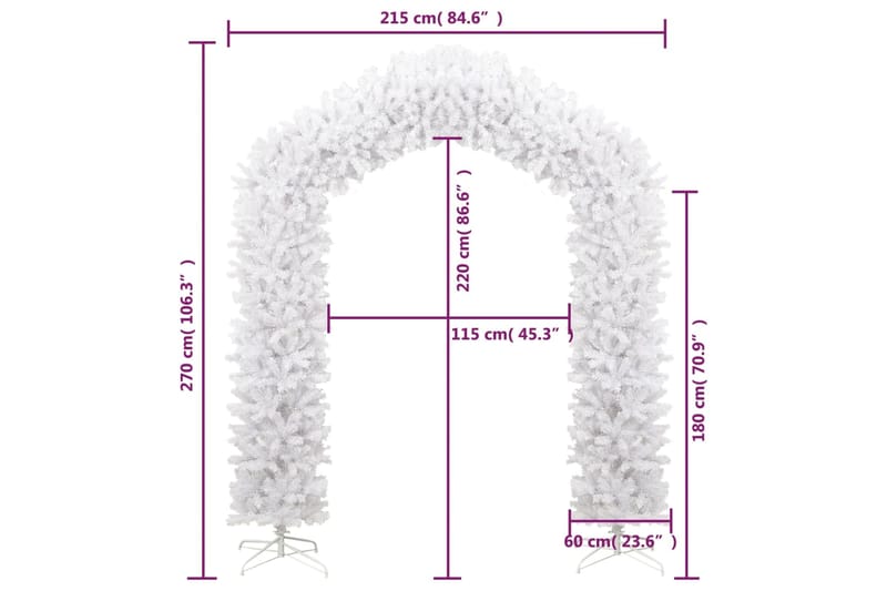 beBasic Joulukaari valkoinen 270 cm - Sisustustuotteet - Joulukoristeet & juhlakoristeet - Joulukoristeet - Tekokuusi