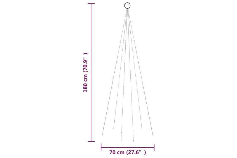 beBasic Joulukuusi lipputankoon 108 lämpimän valkoista LED-valoa 180 cm - Tekokuusi