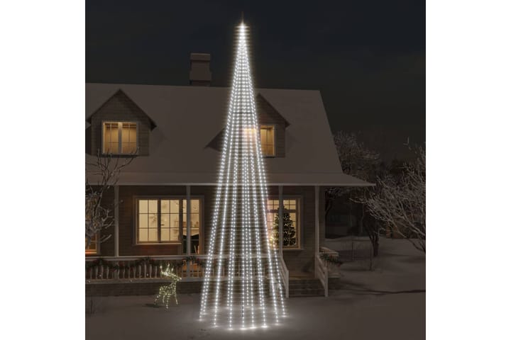 beBasic Joulukuusi lipputankoon 1134 kylmän valkoista LED-valoa 800 cm - Tekokuusi