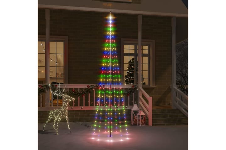 beBasic Joulukuusi lipputankoon 310 moniväristä LED-valoa 300 cm - Tekokuusi