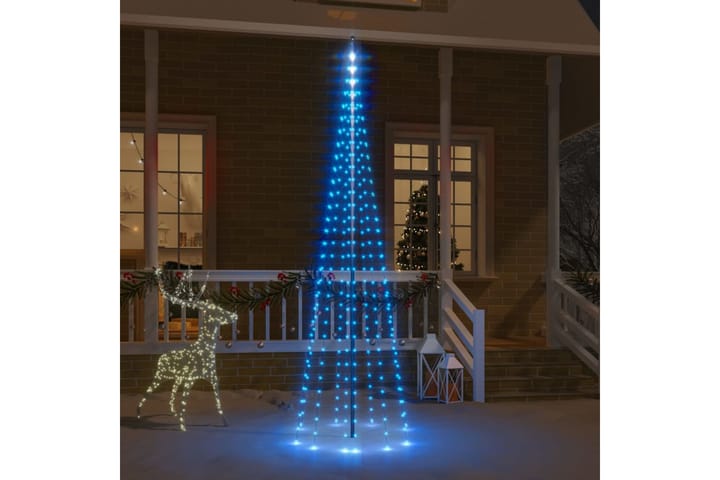 beBasic Joulukuusi lipputankoon 310 sinistä LED-valoa 300 cm - Tekokuusi