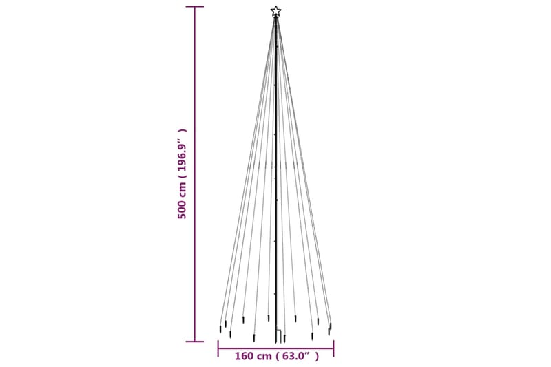 beBasic Joulukuusi piikillä 732 moniväristä LED-valoa 500 cm - Tekokuusi