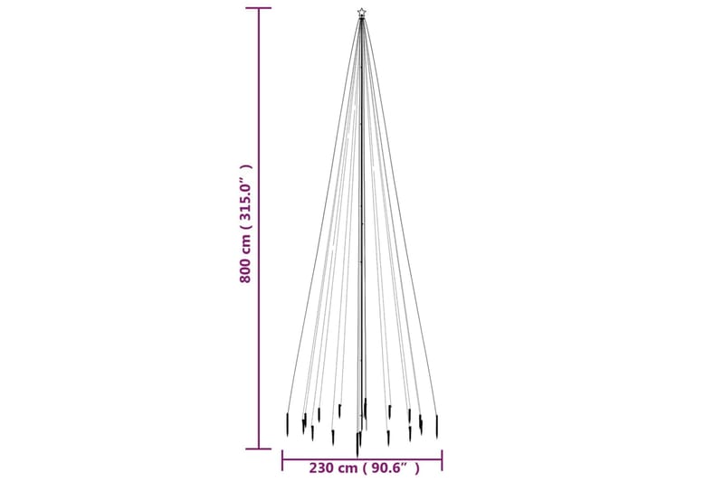 beBasic Joulukuusi piikillä 1134 moniväristä LED-valoa 800 cm - Sisustustuotteet - Joulukoristeet & juhlakoristeet - Joulukoristeet - Tekokuusi