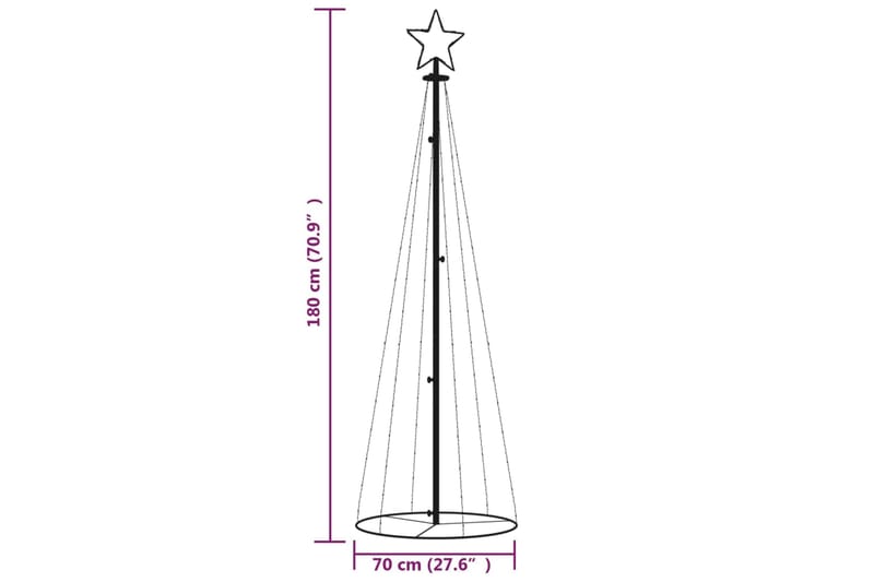 beBasic Kartio joulukuusi 108 värikästä LED-valoa 70x180 cm - Tekokuusi