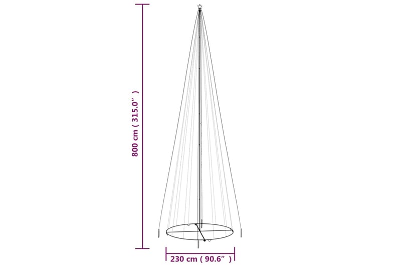 beBasic Kartio joulukuusi 1134 värikästä LED-valoa 230x800 cm - Sisustustuotteet - Joulukoristeet & juhlakoristeet - Joulukoristeet - Tekokuusi