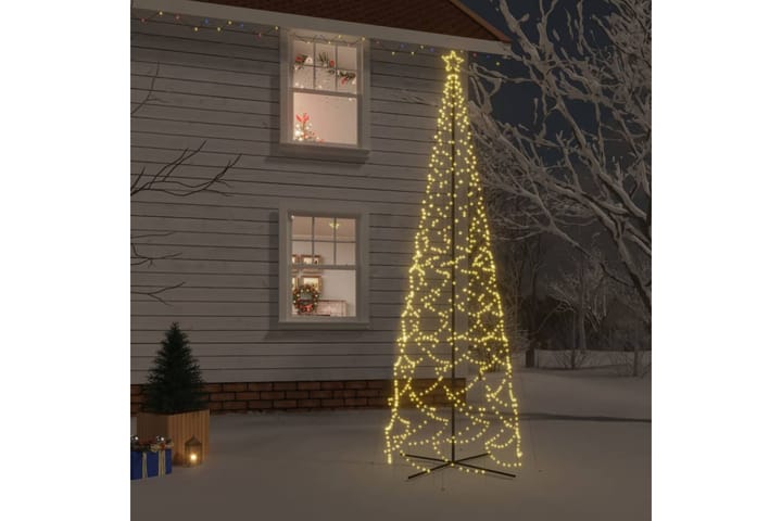 beBasic Kartio joulukuusi 1400 lämpimän valkoista LED-valoa 160x500 cm - Tekokuusi
