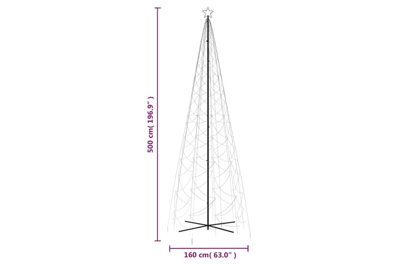 beBasic Kartio joulukuusi 1400 värikästä LED-valoa 160x500 cm - Sisustustuotteet - Joulukoristeet & juhlakoristeet - Joulukoristeet - Tekokuusi