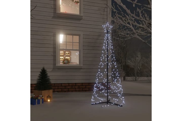 beBasic Kartio joulukuusi 200 kylmän valkoista LED-valoa 70x180 cm - Tekokuusi