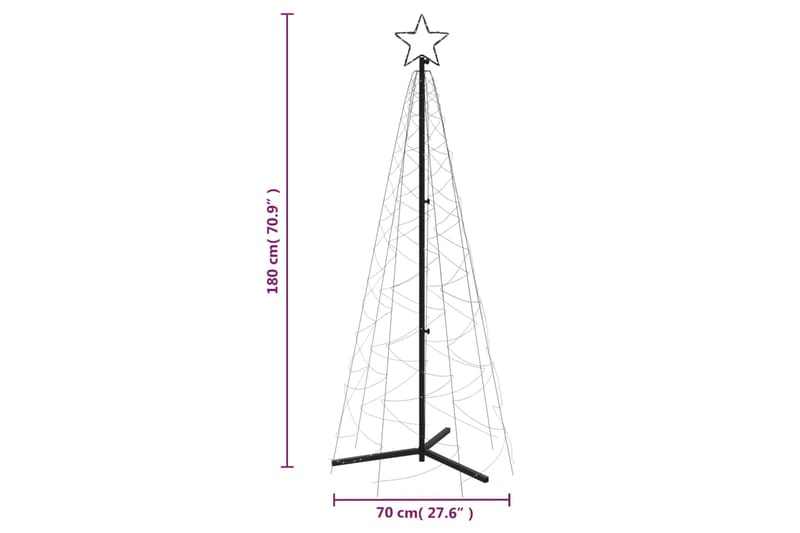 beBasic Kartio joulukuusi 200 kylmän valkoista LED-valoa 70x180 cm - Tekokuusi