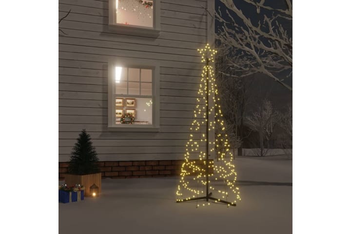 beBasic Kartio joulukuusi 200 lämpimän valkoista LED-valoa 70x180 cm - Tekokuusi