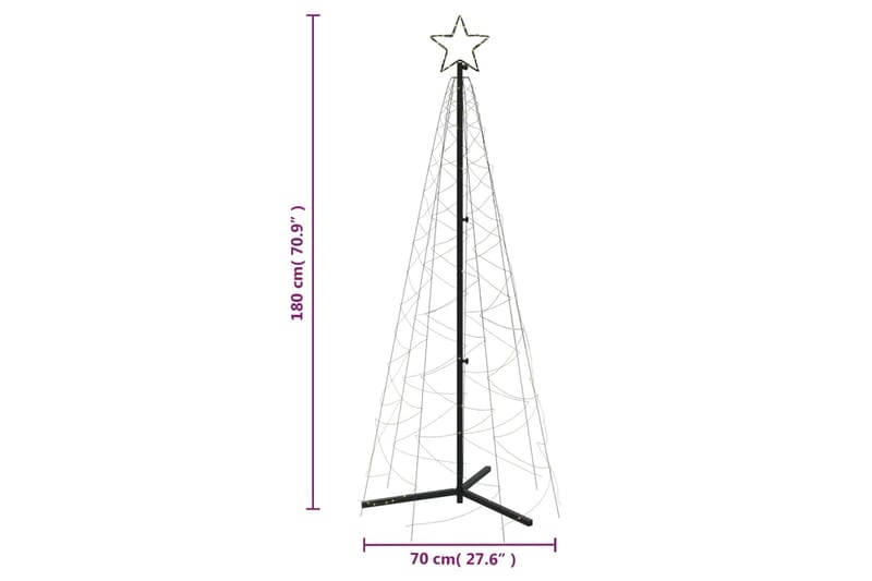 beBasic Kartio joulukuusi 200 lämpimän valkoista LED-valoa 70x180 cm - Sisustustuotteet - Joulukoristeet & juhlakoristeet - Joulukoristeet - Tekokuusi