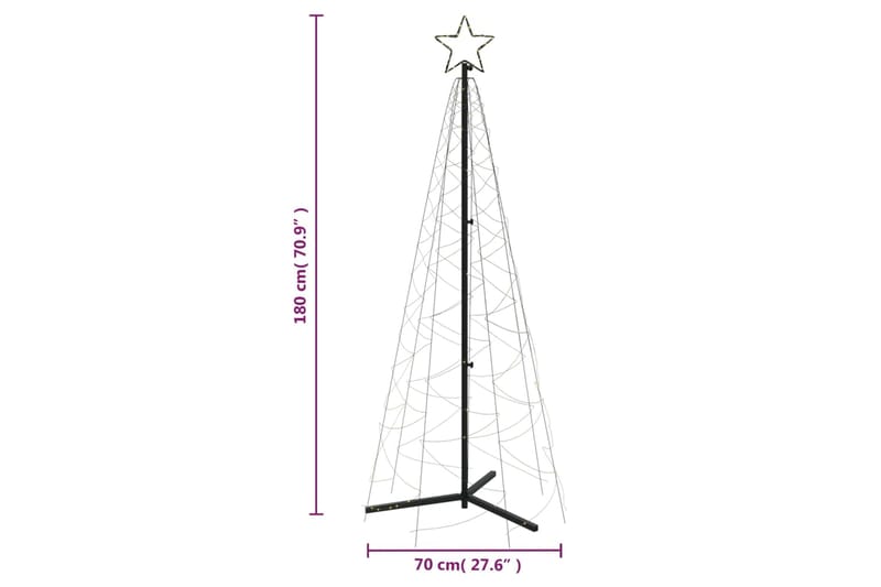 beBasic Kartio joulukuusi 200 lämpimän valkoista LED-valoa 70x180 cm - Tekokuusi