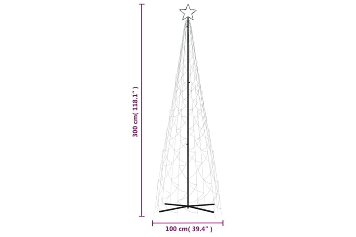 beBasic Kartio joulukuusi 500 kylmän valkoista LED-valoa 100x300 cm - Tekokuusi