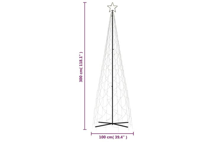 beBasic Kartio joulukuusi 500 lämpimän valkoista LED-valoa 100x300 cm - Tekokuusi