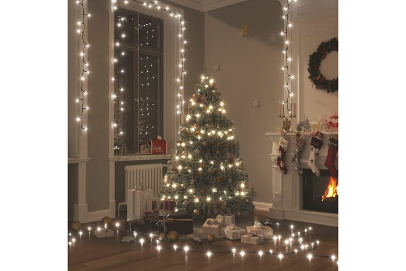 beBasic LED-valonauha 150 LED-valoa kylmä valkoinen 15 m PVC - Valkoinen - Sisustustuotteet - Joulukoristeet & juhlakoristeet - Joulukoristeet - Joulukynttilä