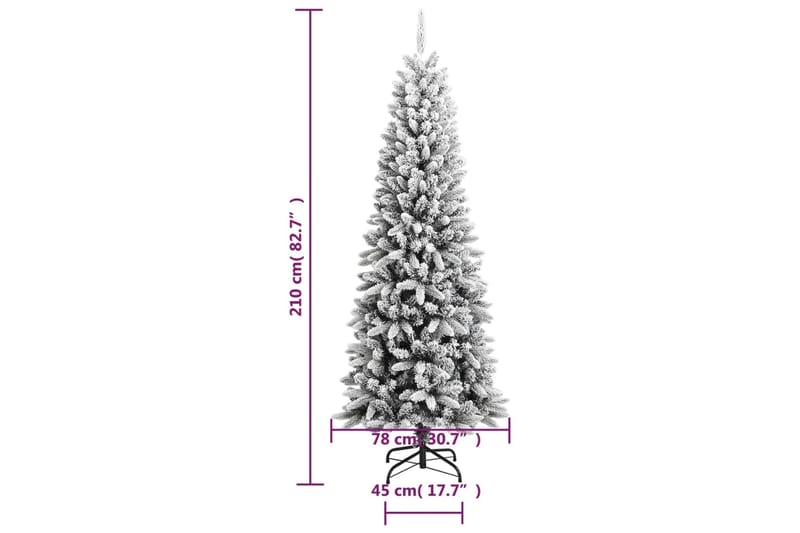beBasic Tekojoulukuusi lumihuurteella 210 cm PVC ja PE - Sisustustuotteet - Joulukoristeet & juhlakoristeet - Joulukoristeet - Tekokuusi