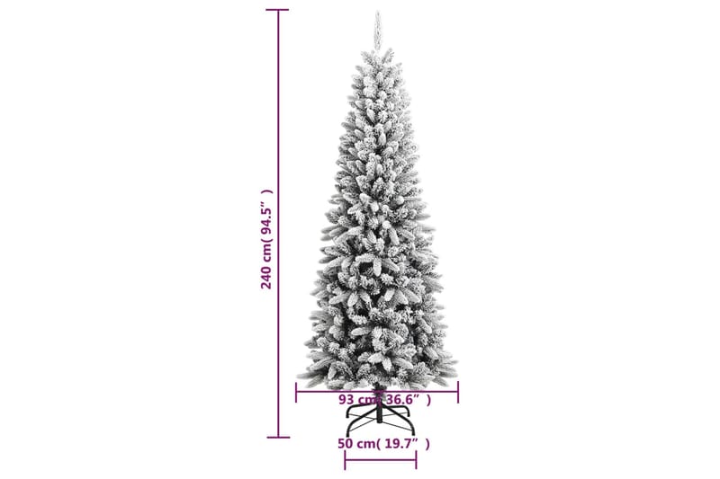 beBasic Tekojoulukuusi lumihuurteella 240 cm PVC ja PE - Sisustustuotteet - Joulukoristeet & juhlakoristeet - Joulukoristeet - Tekokuusi
