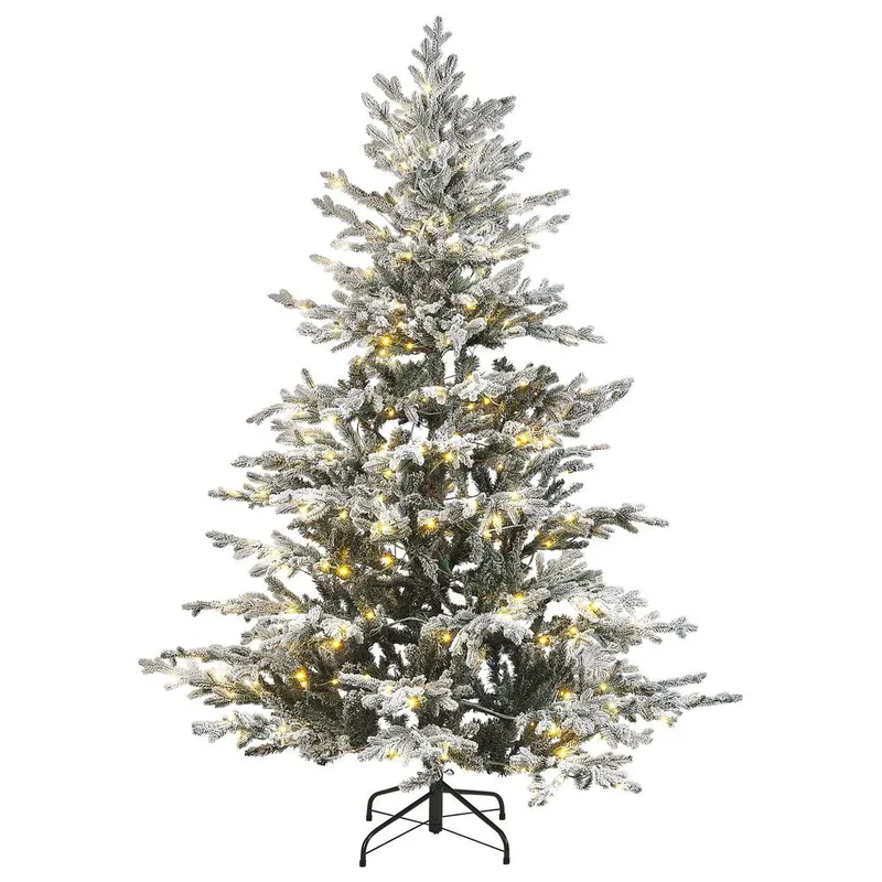Brisco Lumisen Muovikuusi 180 cm Valaistuksella, Valkoinen/Vihreä