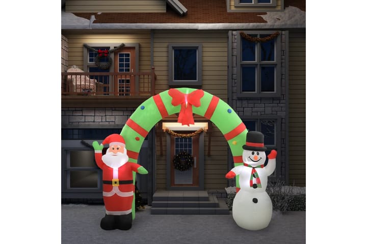 Ilmatäytteinen joulukoriste joulupukki ja lumiukko LED 280cm - Joulukoristeet