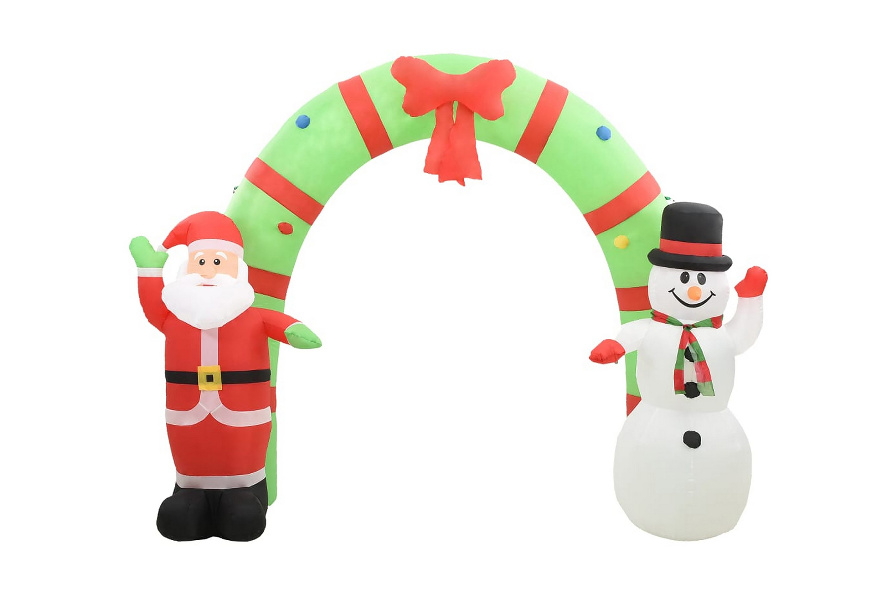 Ilmatäytteinen joulukoriste joulupukki ja lumiukko LED 280cm -