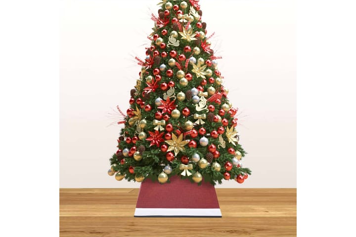 Joulukuusen helma punainen ja valkoinen 48x48x25 cm - Valkoinen - Joulukuusen koristeet - Joulukoristeet