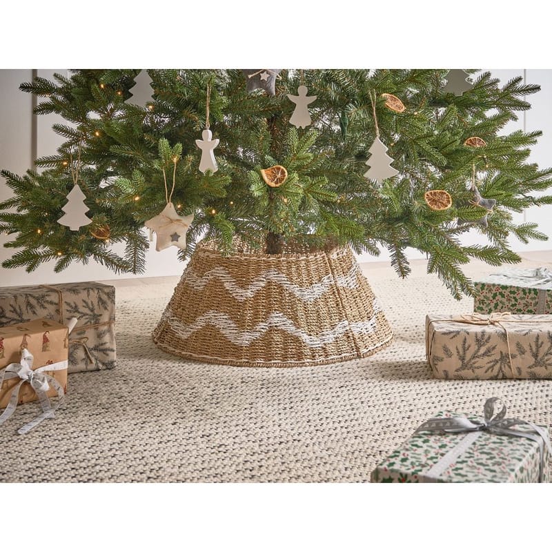 Joulukuusen kaulus Hiver - Luonnollinen, Valkoinen 51x51x24 cm - Sisustustuotteet - Joulukoristeet & juhlakoristeet - Joulukoristeet - Joulukuusen jalka