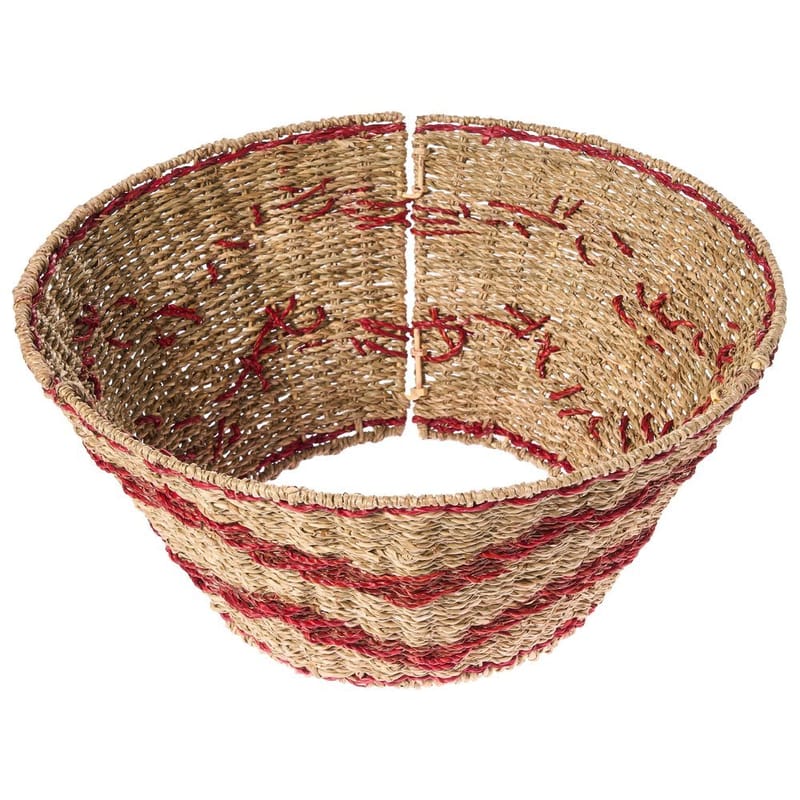 Joulukuusen kaulus Hiver - Luonnollinen, Punainen 51x51x24 cm - Sisustustuotteet - Joulukoristeet & juhlakoristeet - Joulukoristeet - Joulukuusen jalka